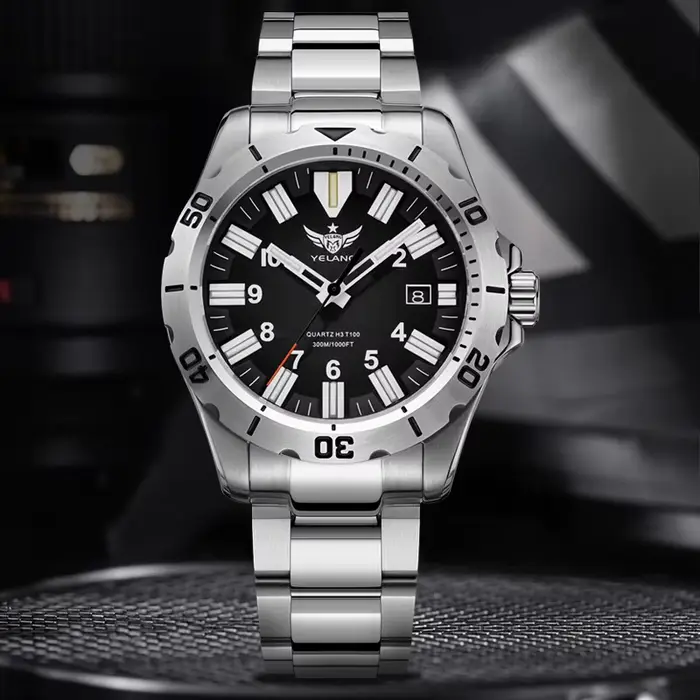 Montre à quartz étanche professionnelle pour homme
