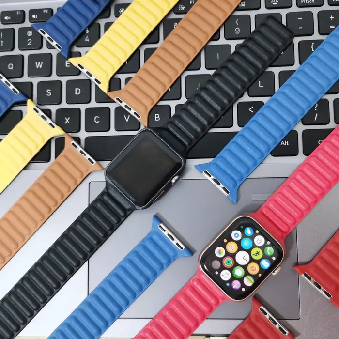 Lien en cuir pour Apple watch 7 bandes 40mm 44mm 42mm 38mm