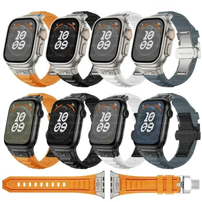 Bracelet sport en silicone orange pour Apple Watch