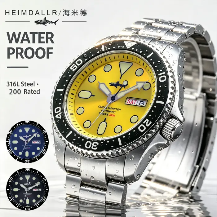 Heimdallr 2026 Montre de plongée automatique pour homme 42,5 mm NH36A 200M 20ATM Étanche Verre saphir Lunette en céramique C3 Super Lume Acier 316L