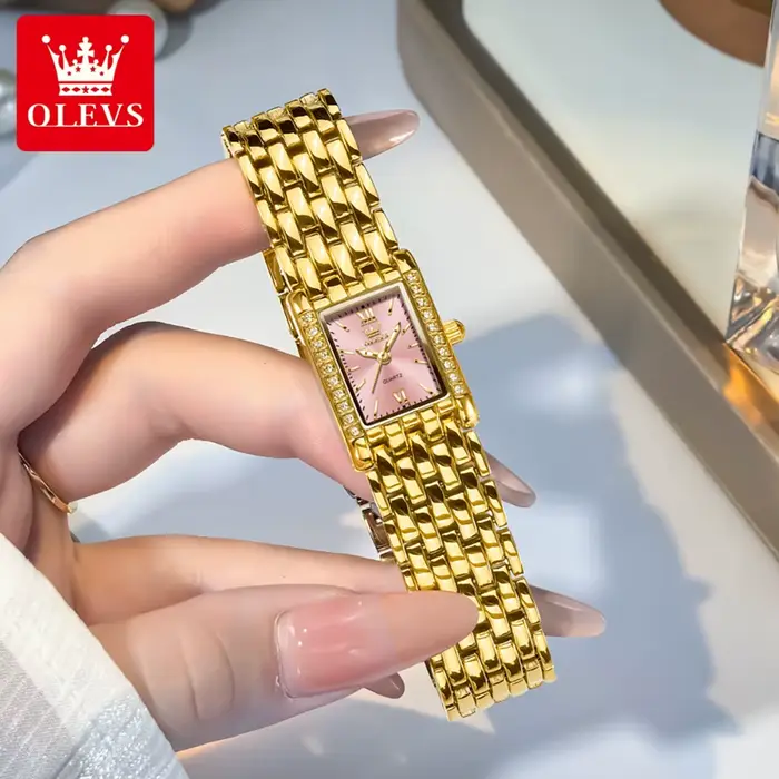 OLEVS femmes montres de luxe doré en acier inoxydable femme montre étanche classique mode