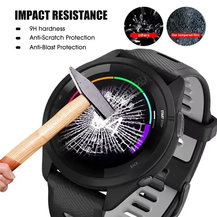 Verre trempé pour Garmin Forerunner 165 965 945 935 220 225 230 235 255s 735XT 620 630 montre Film de protection d'écran anti-rayures
