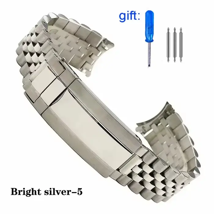 Bracelet de montre en acier inoxydable 904, Style huître argenté, 19mm, pour SEIKO 5(SNXS73 75 77 79