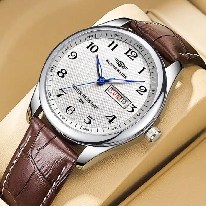 WLISTH montre d'affaires pour hommes rétro calendrier