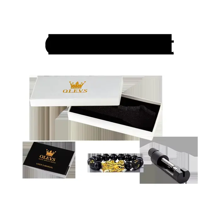 OLEVS montres pour homme phase de lune 30 m étanche mode véritable montre à quartz lumineux en acier inoxydable marque montre-bracelet coffret