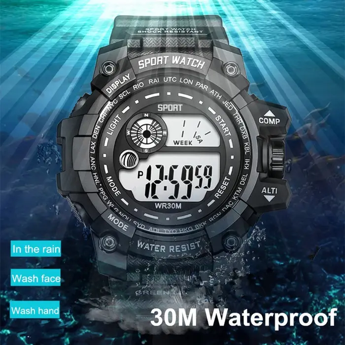 Montres numériques LED pour hommes, lumineuses, à la mode, étanches, pour hommes, date, horloge militaire, nouvelle collection