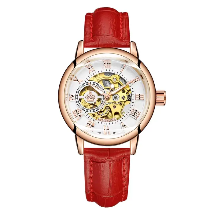 Nouvelle mode marque de luxe squelette femmes montres mécaniques Femme horloge automatique auto-vent