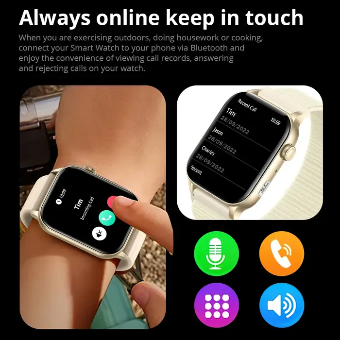 COLMI P78 AMOLED Smartwatch 1.95 ''affichage avec lampe de poche et appels vocaux plus de 100 modes