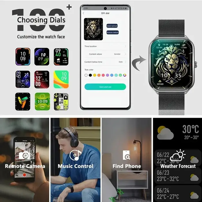 Nouvelle montre connectée ultra-fine 2026 pour hommes
