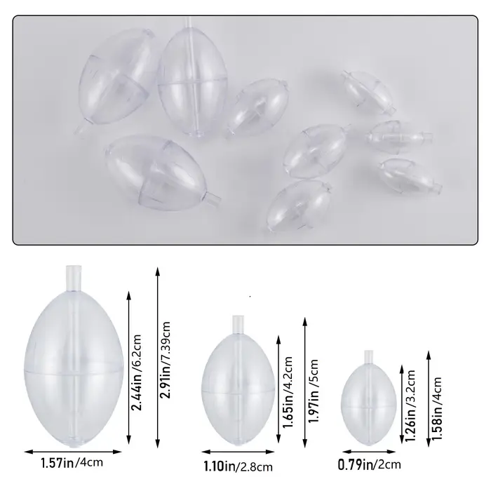 5 pièces pêche clair flotteur bouée Slip Bobber greve indicateur PVC plastique ovale flotteur Slip f