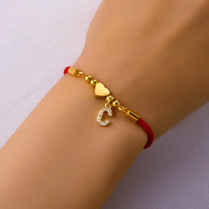 Bracelet Initial en acier inoxydable pour femmes