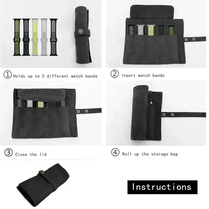 Accessoires pour bracelets de montre intelligents, sac de rangement portable, étui en poudre, compatible avec les bandes Apple, Samsung, Garmin