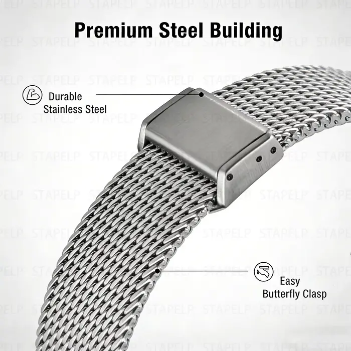 Bracelet de montre en maille métallique 18-19-20-21-22 mm à dégagement rapide