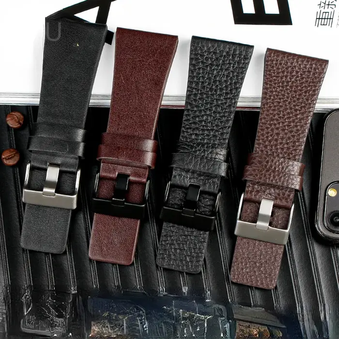 Bracelet de montre en cuir véritable haut de gamme pour montre Diesel
