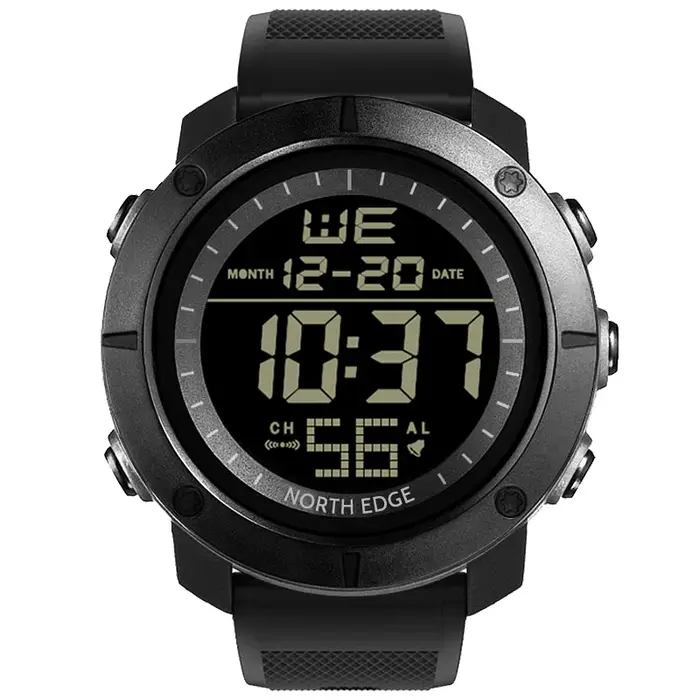 NORTH EDGE – montre numérique pour hommes, militaire, heure mondiale, alarme, chronomètre de Sport, 