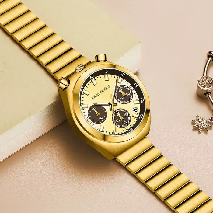 MINI FOCUS multifonctionnel décontracté et mode montre à Quartz pour femmes étanche chronographe montre-bracelet dames montres 0491L