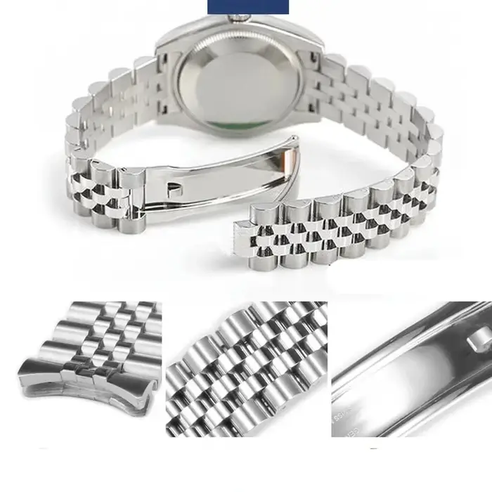 Bracelet de montre président à extrémité incurvée pour Seiko NH35 Datejust 904L