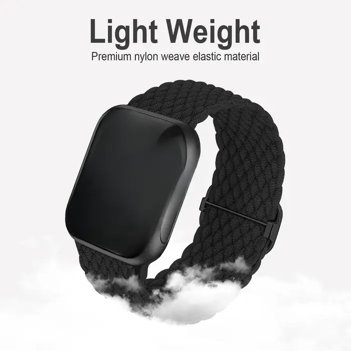 Bracelet Tressé Élastique pour Apple Watch 38-49mm - Boucle Solo Réglable en Nylon Respirant | Compa