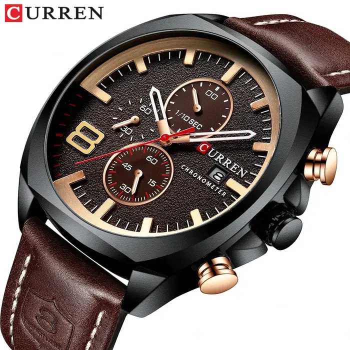 CURREN hommes montre de luxe montre-bracelet montres à Quartz mode cuir Style Punk
