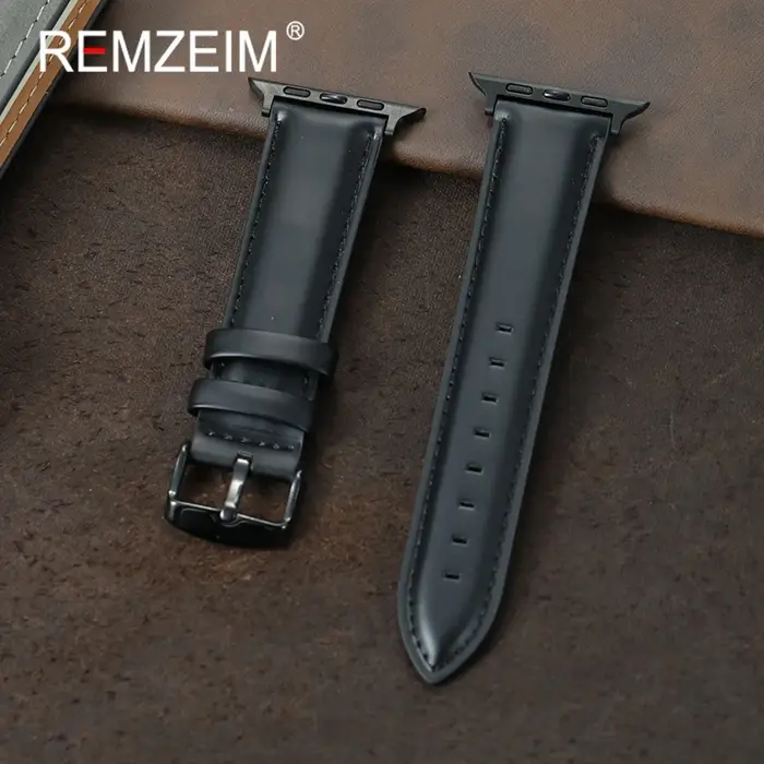 Bracelet en cuir marron noir pour Apple Watch 38/40/41/42/44/45/46/49mm