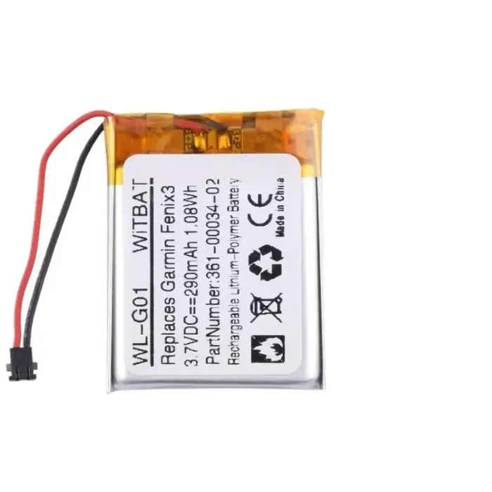 Nouveau 361-00034-02 3.7V 290mAh batterie de montre intelligente pour Garmin Fenix 3 Fenix3 HR Batteries rechargeables
