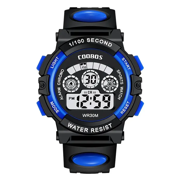 Montres de sport pour enfants COOBOS, montre numérique LED étanche pour enfants, multifonctionnelle, lumineuse, pour filles et garçons, Relogio Infantil