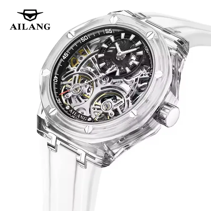 Montre automatique squelette à mouvement mécanique étanche