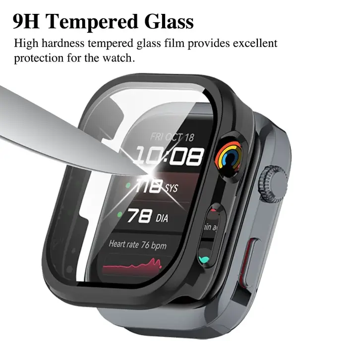 Verre trempé + boîtier PC pour Huawei Watch D2 protecteur d'écran anti-rayures pare-chocs housse de protection