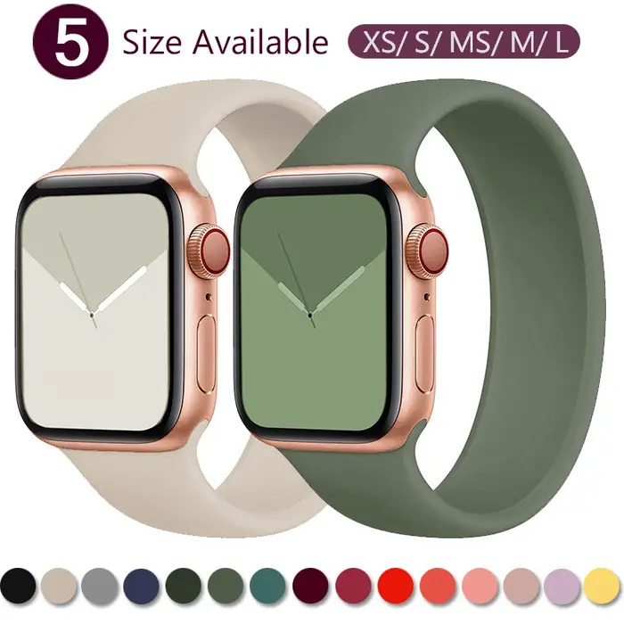 Boucle Solo pour bracelet de montre apple 40mm 44mm 45mm 41mm 42mm 49mm 38mm