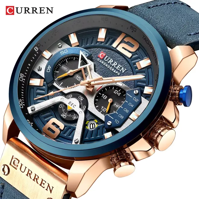 CURREN décontracté Sport montres pour hommes Top marque de luxe militaire en cuir montre-bracelet ho