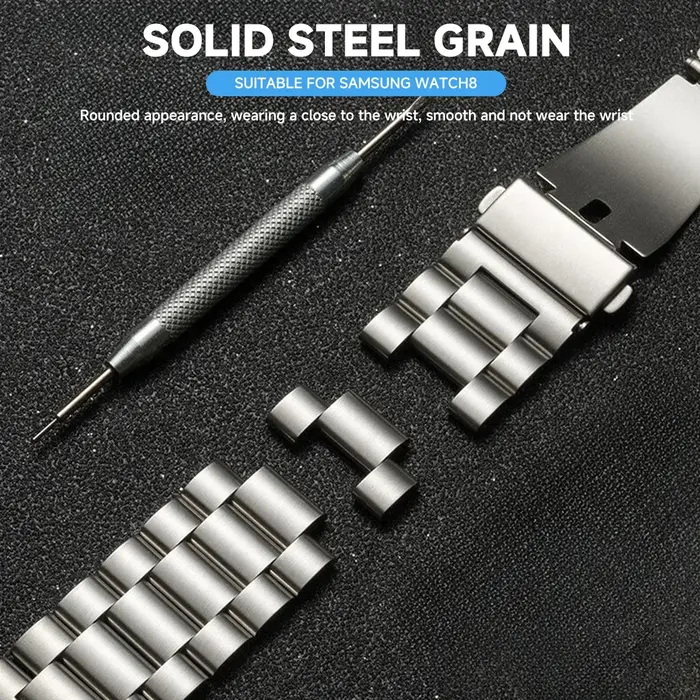 Bracelet en acier inoxydable pour Samsung Galaxy Watch8 40mm 44mm 8 bandes classiques