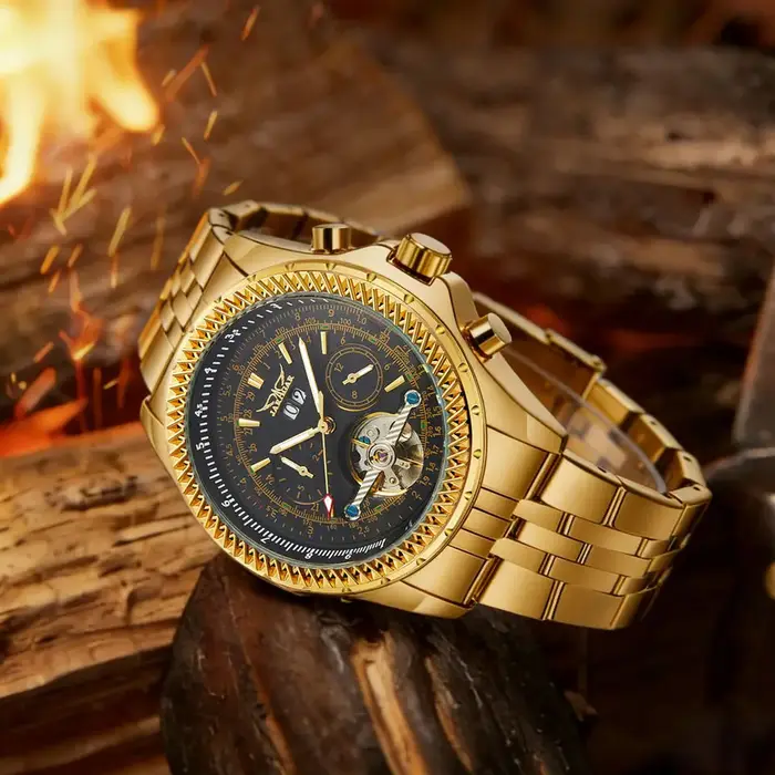 Montres pour hommes JARAGAR Sports, montre mécanique automatique de luxe de marque haut de gamme pour hommes, bracelet en acier inoxydable argenté, montre-bracelet militaire