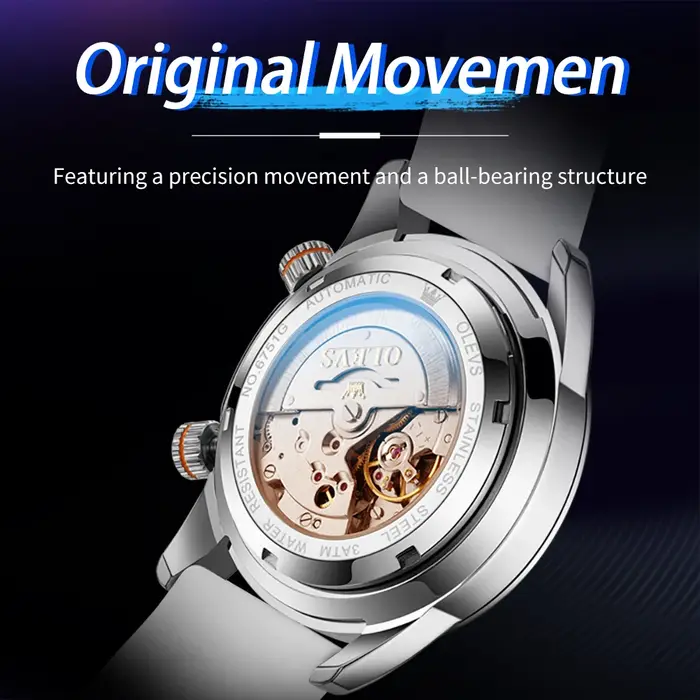 Montres mécaniques automatiques OLEVS au design tendance pour hommes, montres de sport étanches, montres de luxe originales pour hommes