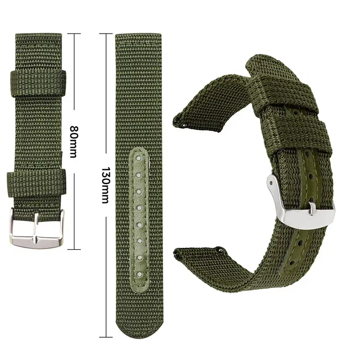 18mm 20mm 22mm 24mm Bracelet de montre en toile de Nylon tissé ceinture souple