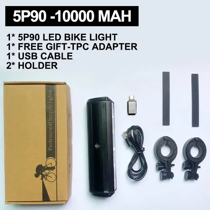 Lumière avant de vélo 10000mAh