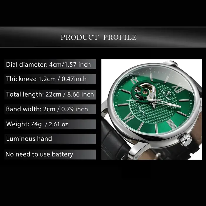 Montre mécanique de mode pour hommes