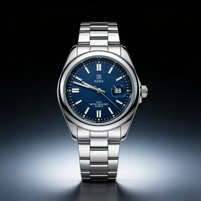 Montre à quartz pour homme avec cadran bleu ciel