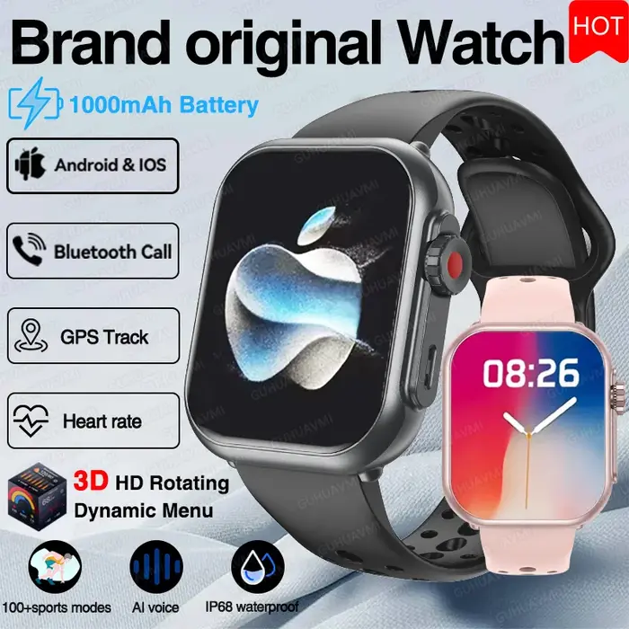Pour montre IOS Ultra 2 SE hommes femmes Bracelet intelligent 1000mAh batterie GPS AMOLED affichage Bluetooth appel