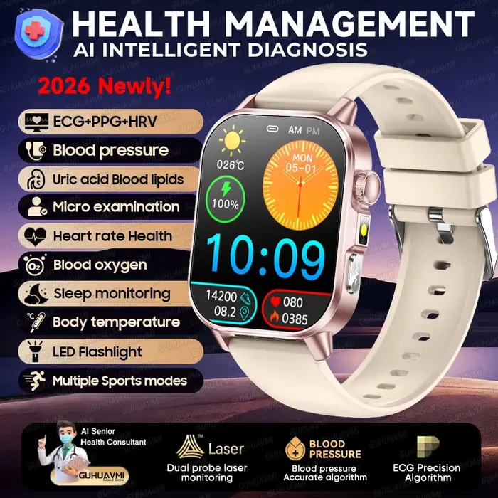 Nouvelle Montre Connectée 2026 ECG+PPG pour la Santé : Analyse Corporelle