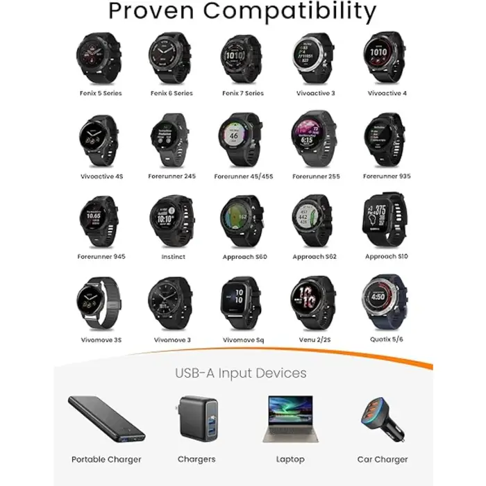 Chargeur pour montre intelligente Garmin Approach S10 S12 S40 S42 S50 S60 S62 S70