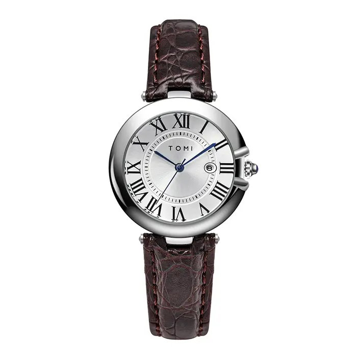 TOMI Simple mode montre pour femme élégant femmes Style luxe rond petit cadran calendrier ceinture