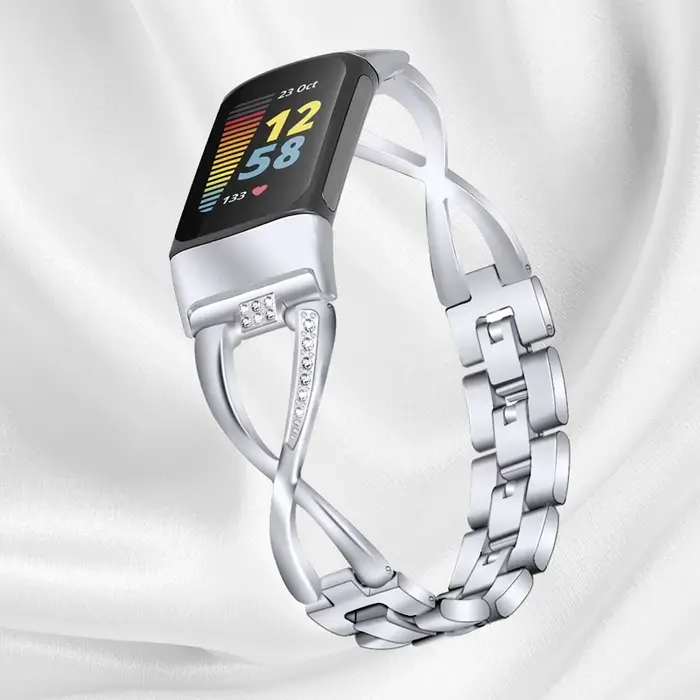 Bracelet de montre à la mode pour Fitbit Charge 5, montre intelligente, bracelet de poignet, alliage