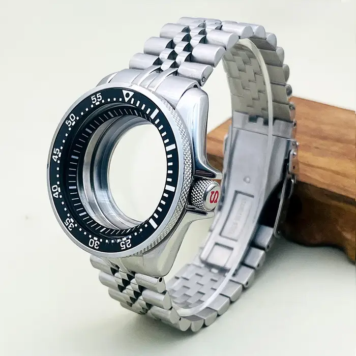 Mod SKX007 boîtier de montre et Kit de bracelet adapté pour Seiko NH34 NH35 NH36 couronne de mouvement à 3.0