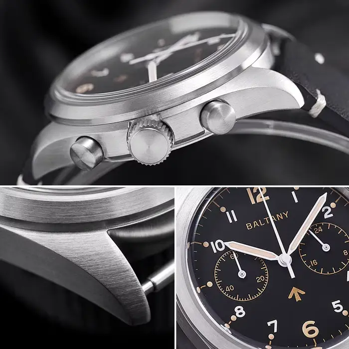 Baltany 39mm montre à Quartz homme S5044 militaire Chrono RAF 6BB hommage