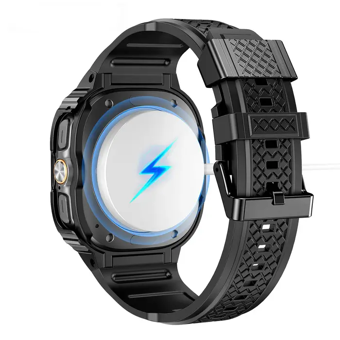 Bracelet pour Samsung Galaxy Watch Ultra 47mm, Bracelet de Sport, coque en acier inoxydable + Bracelet en Silicone TPU pour Galaxy Watch 7 Ultra 47