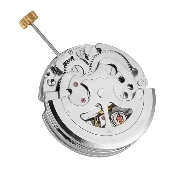 Mouvement de montre blanc, conception à 3 broches, 3 aiguilles, mouvement mécanique automatique, calendrier simple, mécanisme automatique