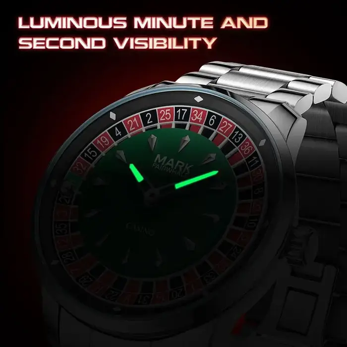 Mark Fairwhale 5031 nouveau 2025 montre pour hommes de marque supérieure Quartz chiffres arabes cadran rotatif roue montre automatique diamant lumineux
