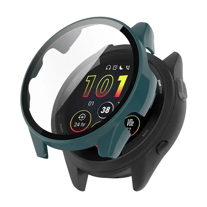 Verre trempé + étui pour Garmin Forerunner 165 PC protecteur d'écran dur housse de protection pare-chocs tout autour