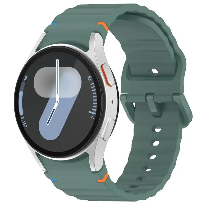 Bracelet en Silicone officiel pour Samsung Galaxy Watch 7/FE/6/5/4 44mm 40mm 5 Pro, Bracelet ondulé 