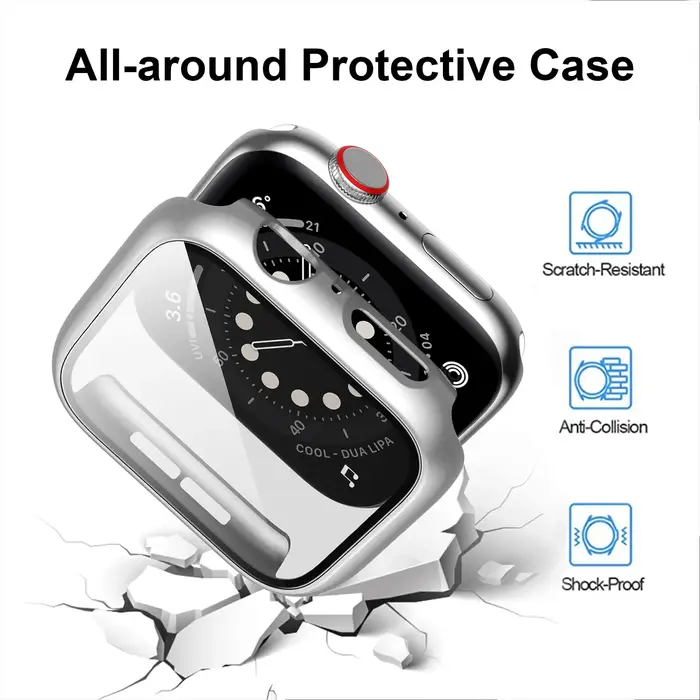Bracelet + verre + étui pour Apple Watch série 11 10 8 7 9 6 4 5